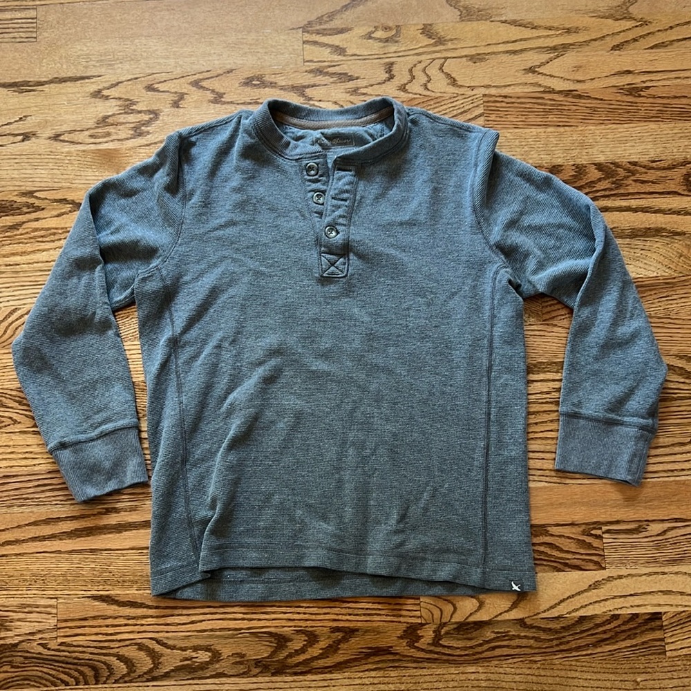 Eddie Bauer Gray Long Sleeve Henley Shirt